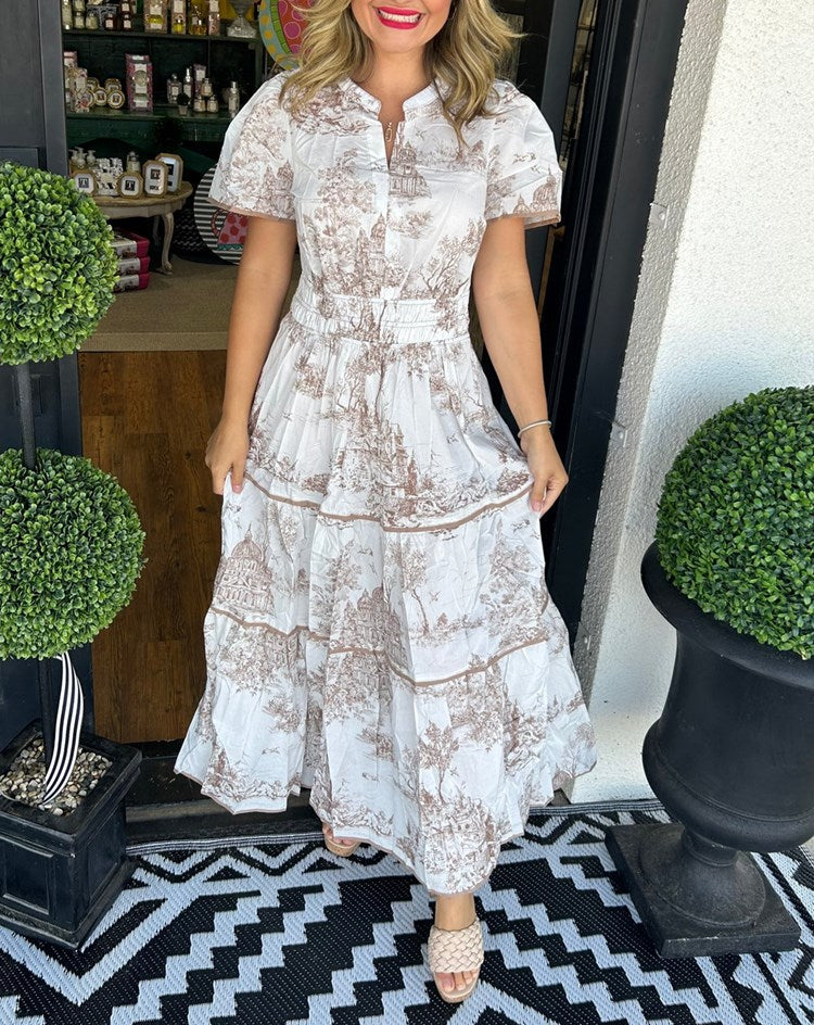 Esther™ Classic Toile Maxi Dress