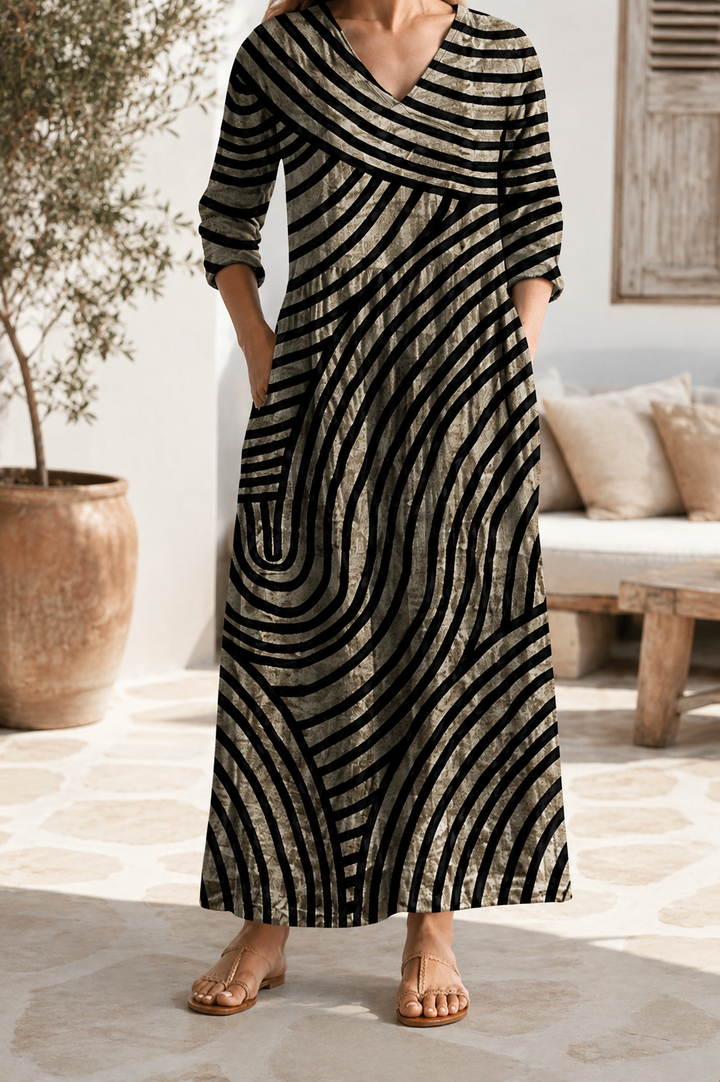 Ayla™ | Elegant Striped Maxi Dress